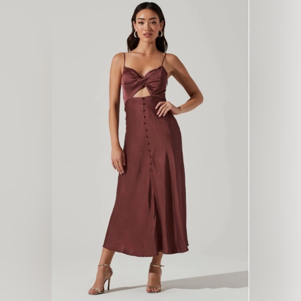 ASTR the Label Farida Satin Cutout Dress